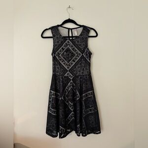 Xhilaration Black and Gray Geometric Mini Dress